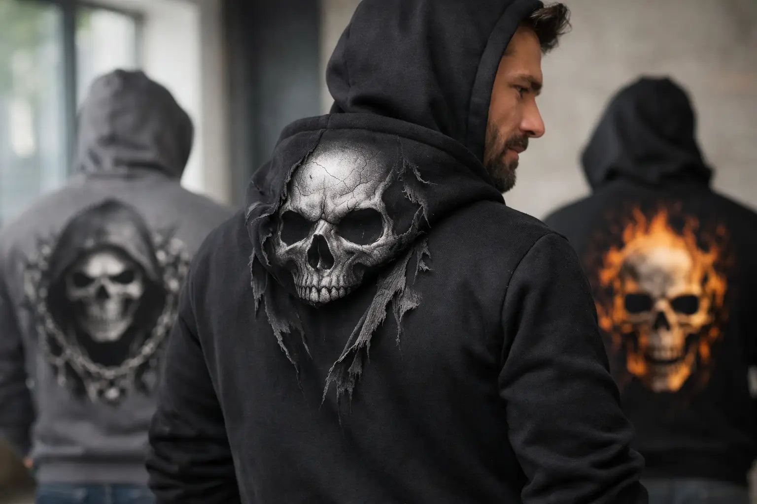 Skull hoodies for men met een eigen stijl